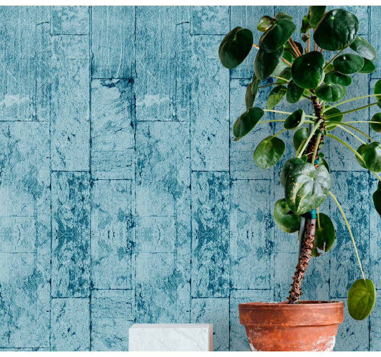 Papel pintado hormigón Hormigón azul - TenVinilo