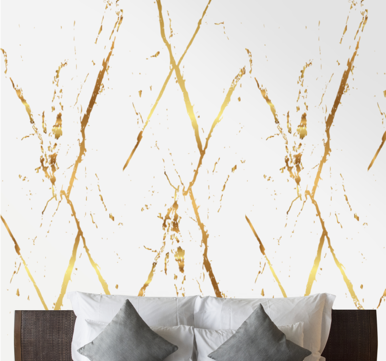 Papel pintado mármol rayas de mármol dorado - TenVinilo