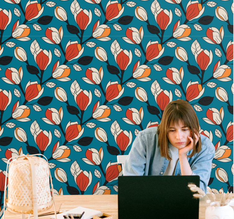 Papel pintado comedor Motivos florales de verano - TenVinilo