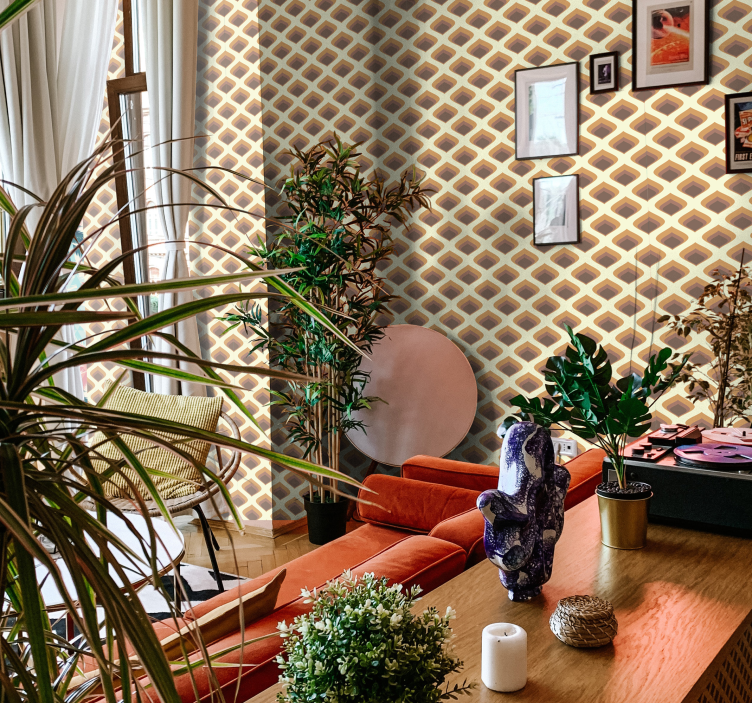 Papel pintado vintage de pétalos de los años 60 - TenVinilo