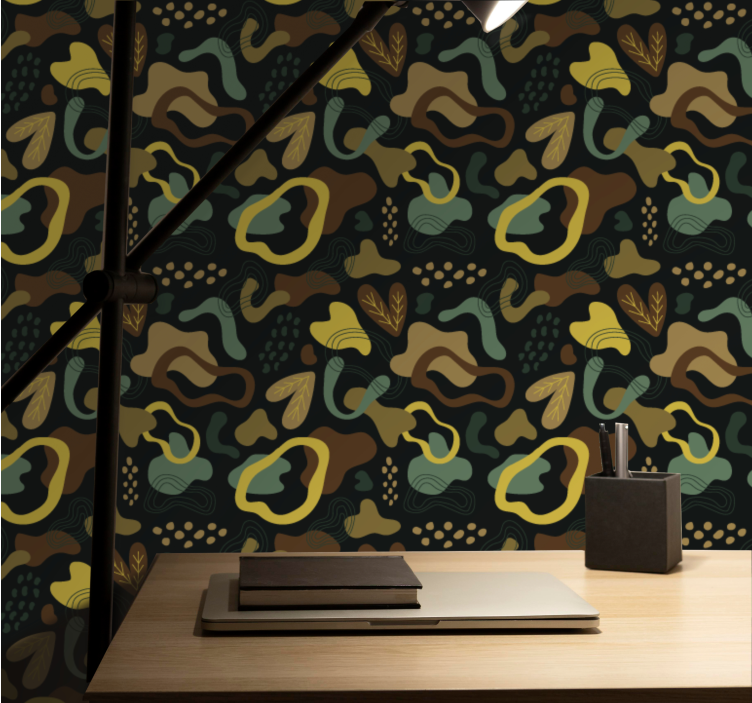 Papel tapiz abstracto patrones de formas orgánicas - TenVinilo