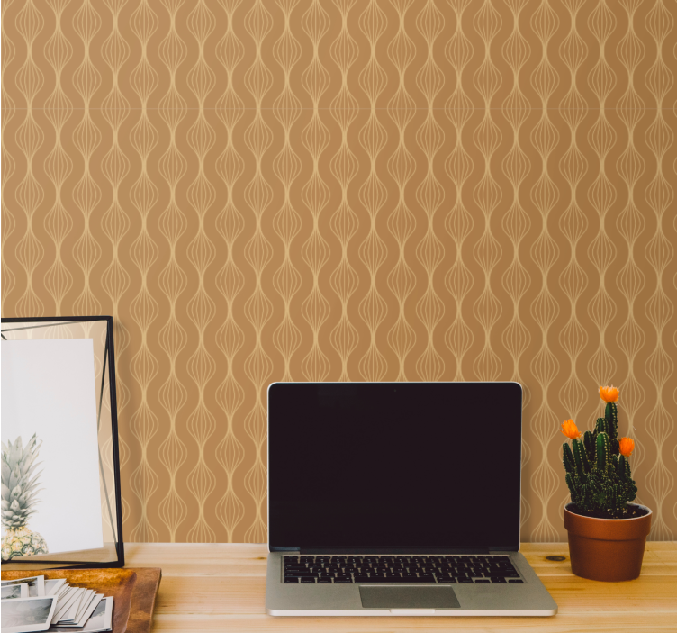 Papel tapiz moderno patrón de curvas elegantes - TenVinilo