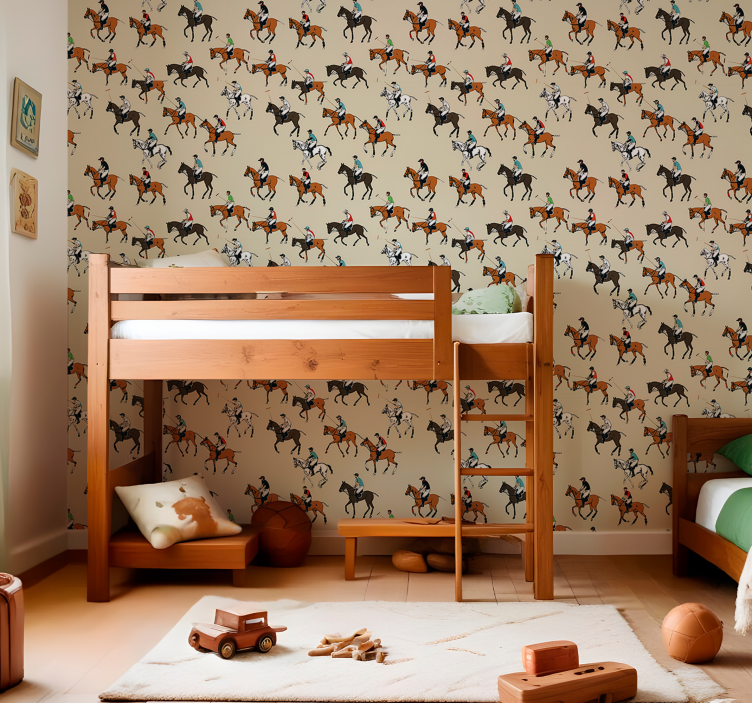 Papel tapiz caballos tema de equitación - TenVinilo