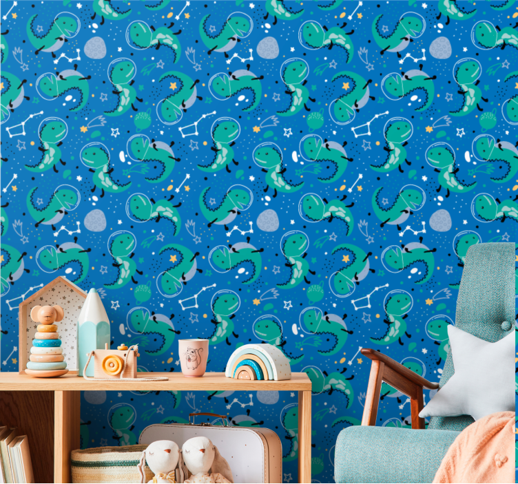 Papel tapiz dinosaurios constelación de dinosaurios - TenVinilo