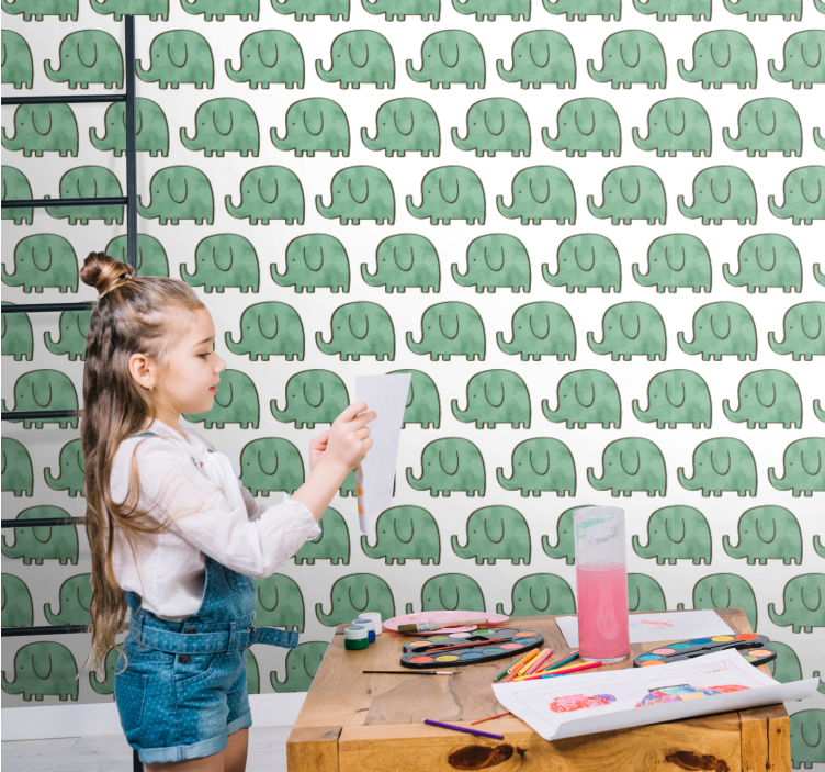 Papel tapiz elefantes elefantes encantadores - TenVinilo