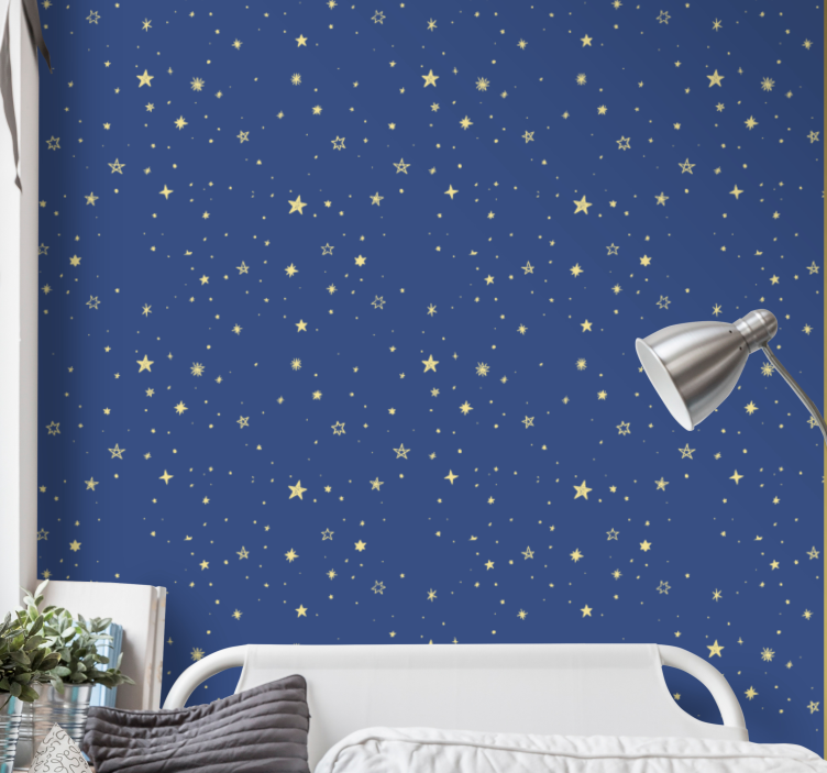 Papel tapiz estrellas inspiración de la noche estrellada - TenVinilo