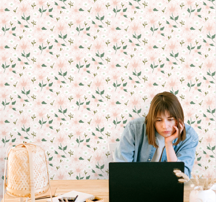 Papel tapiz flores delicadeza floral - TenVinilo