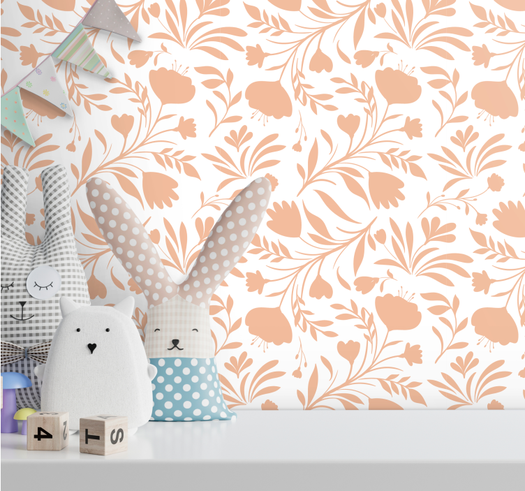 Papel tapiz flores vibraciones florales de primavera - TenVinilo