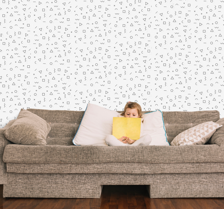 Papel tapiz geométrico diseño de formas minimalistas - TenVinilo