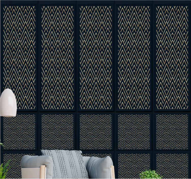 Papel tapiz recámara matrimonial elegantes líneas en zigzag - TenVinilo