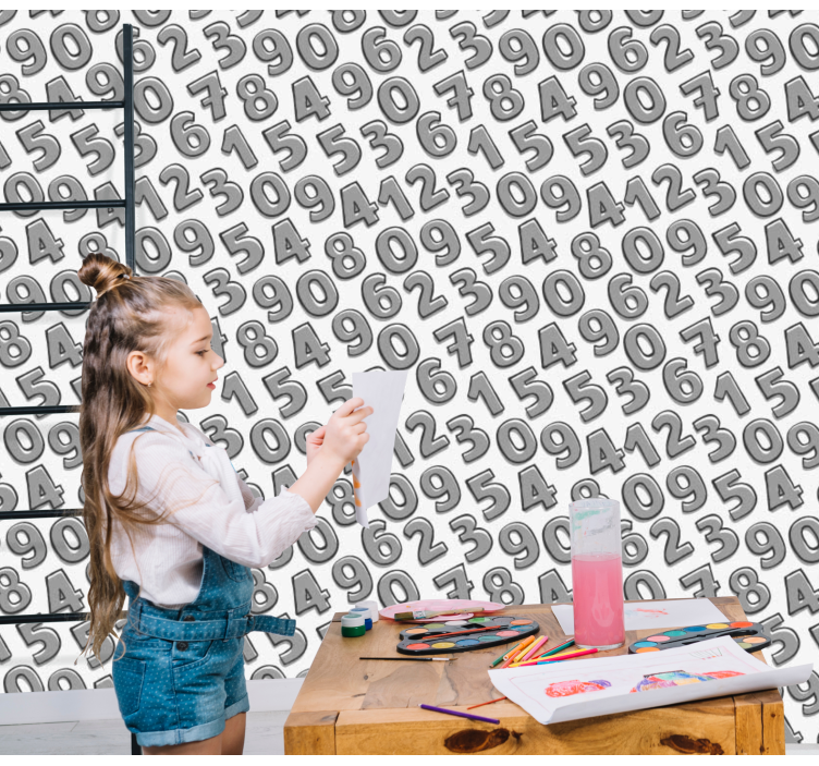 Papel tapiz letras disposición de números - TenVinilo