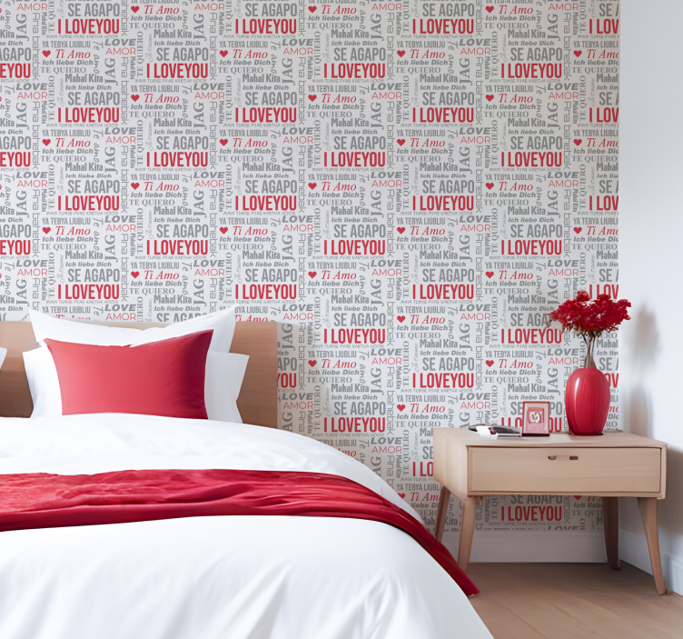 Papel tapiz letras i love you diferentes idiomas - TenVinilo