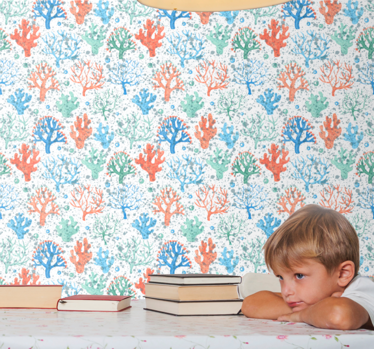 Papel tapiz naturaleza huella de arrecife de coral - TenVinilo