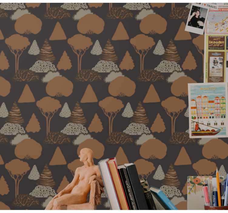 Papel tapiz naturaleza silueta del bosque - TenVinilo