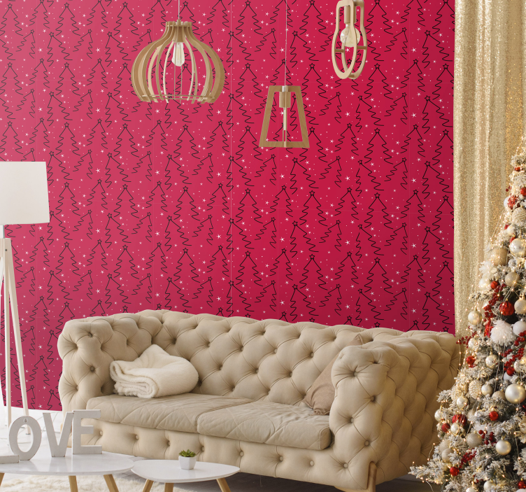 Papel tapiz navidad árboles navideños decorativos - TenVinilo
