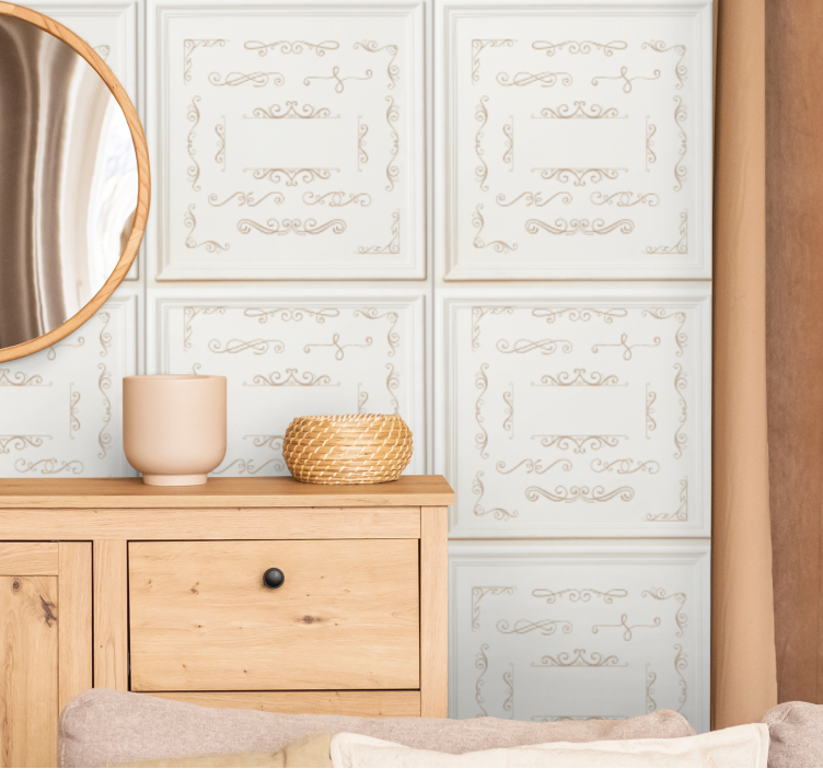 Papel tapiz azulejos diseño elegante y ornamentado - TenVinilo