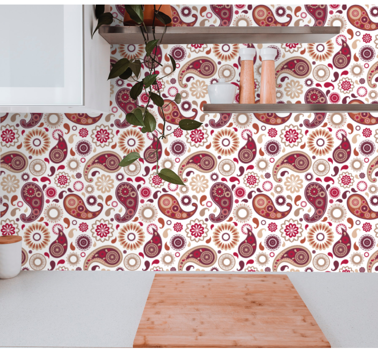 Papel tapiz ornamental motivo paisley - TenVinilo