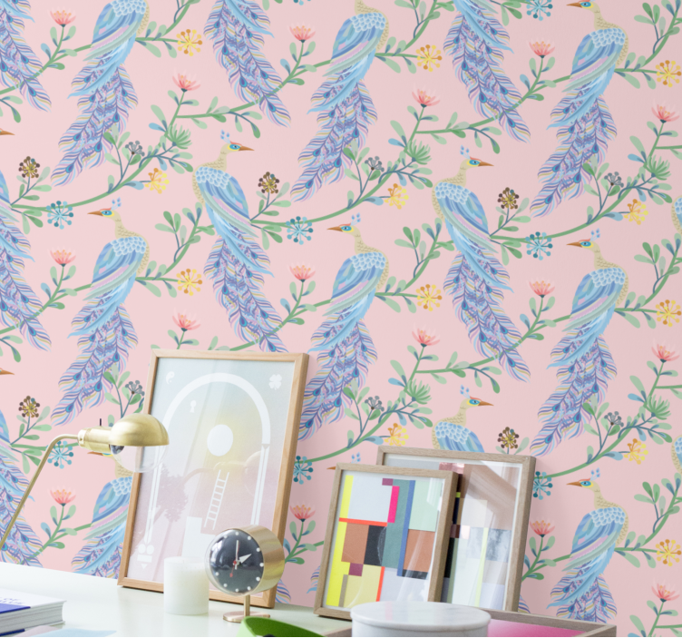 Papel tapiz pájaros elegantes criaturas emplumadas - TenVinilo