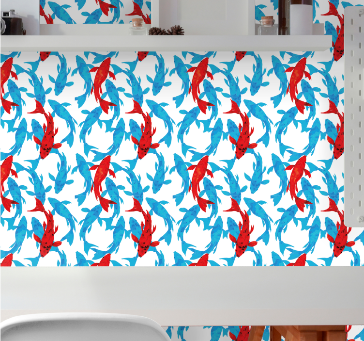 Papel tapiz peces danza acuática - TenVinilo