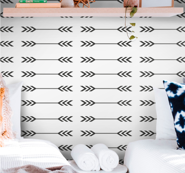 Papel tapiz personalizable patrones de flechas minimalistas - TenVinilo