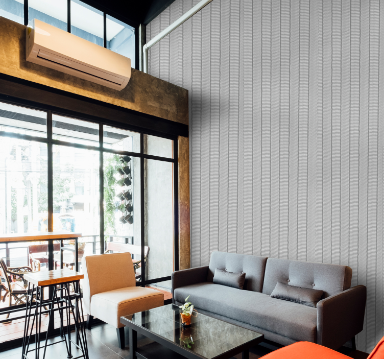 Papel tapiz rayas verticales patrón gris texturizado - TenVinilo